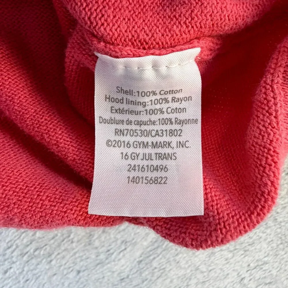 Gymboree Hoodie Girls S 5-6 Pink Zip Up Floral Lined Cotton